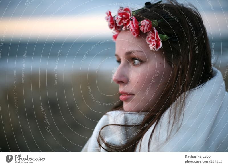 Carnations in the evening Beautiful Healthy Senses Vacation & Travel Trip Far-off places Summer Summer vacation Beach Ocean Feminine Young woman