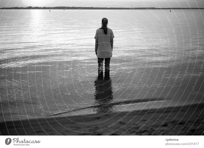 Standstill and movement Well-being Contentment Relaxation Calm Vacation & Travel Trip Far-off places Freedom Summer vacation Human being Young woman