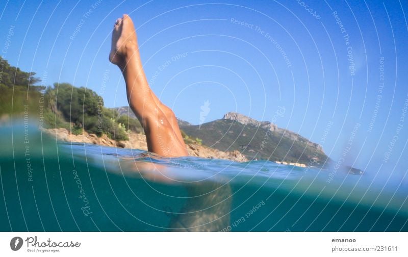 emerald legs Leisure and hobbies Vacation & Travel Tourism Summer Summer vacation Ocean Human being Feminine Legs 1 Landscape Water Movement Blue Costa Smeralda