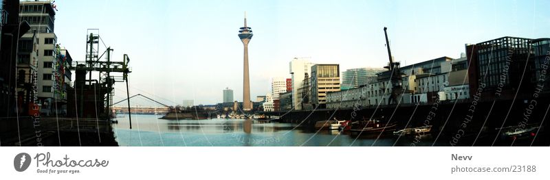 Media Harbour Panorama Europe Duesseldorf media harbour hare Water Sky Television tower