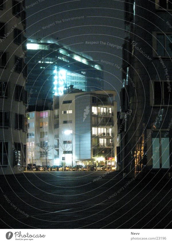 city gate Long exposure Dark Architecture Duesseldorf media harbour Town gate Light