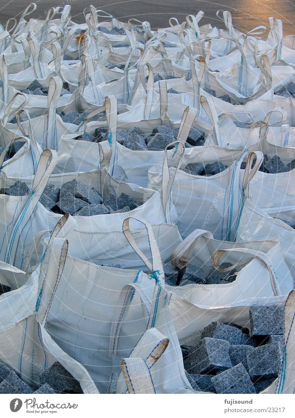 stone bagged Sack White Navigation Stone Slate blue many bags Graffiti Cobblestones Logistics