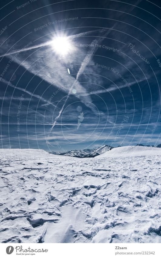 favourite place in winter Environment Nature Landscape Sky Sun Winter Beautiful weather Snow Alps Mountain Relaxation Cold Above Blue Calm Freedom