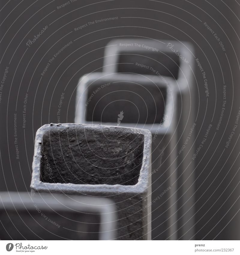 QRO Metal Steel Gray Iron-pipe Square Rectangle Fence 3 4 Vertical Colour photo Exterior shot Deserted Day Shallow depth of field Bird's-eye view