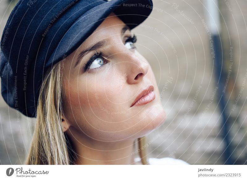 Young blonde woman in defocused urban background. Lifestyle Style Beautiful Hair and hairstyles Summer Human being Feminine Young woman Youth (Young adults)