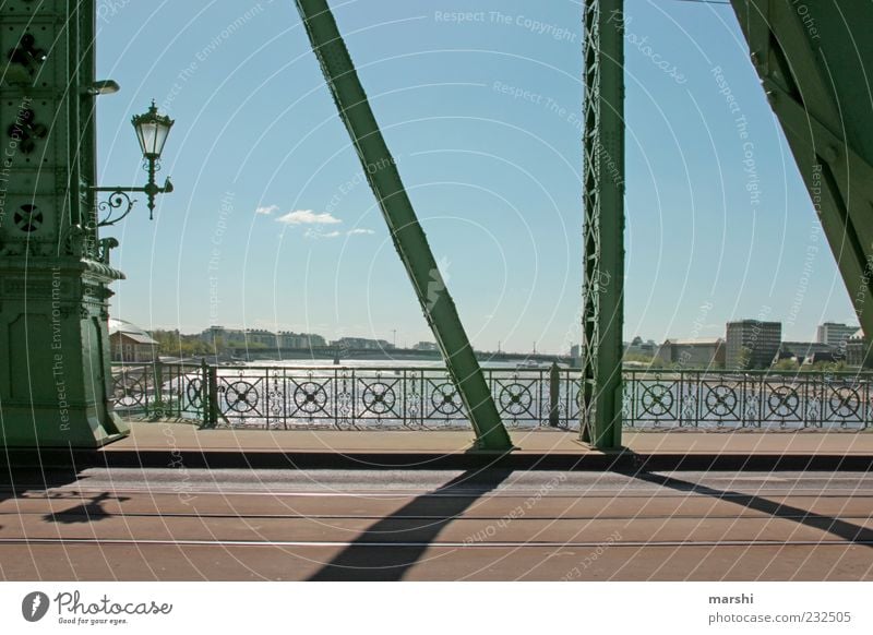 Paths over bridges Capital city Old town Bridge Manmade structures Architecture Tourist Attraction Landmark Blue Green Bridge railing Bridge pier Sky Danube