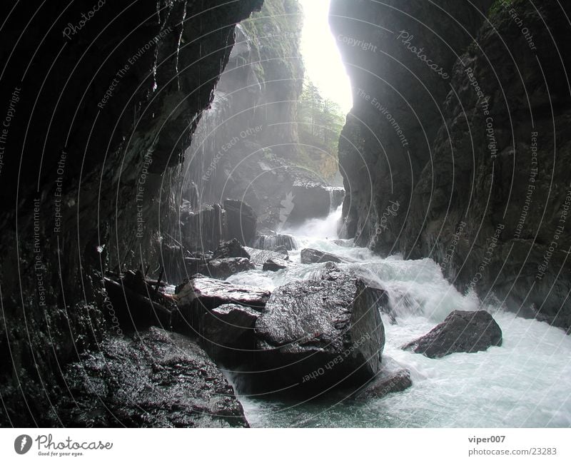 The water's rolled Cave Dark Water Waterfall Stone Mountain