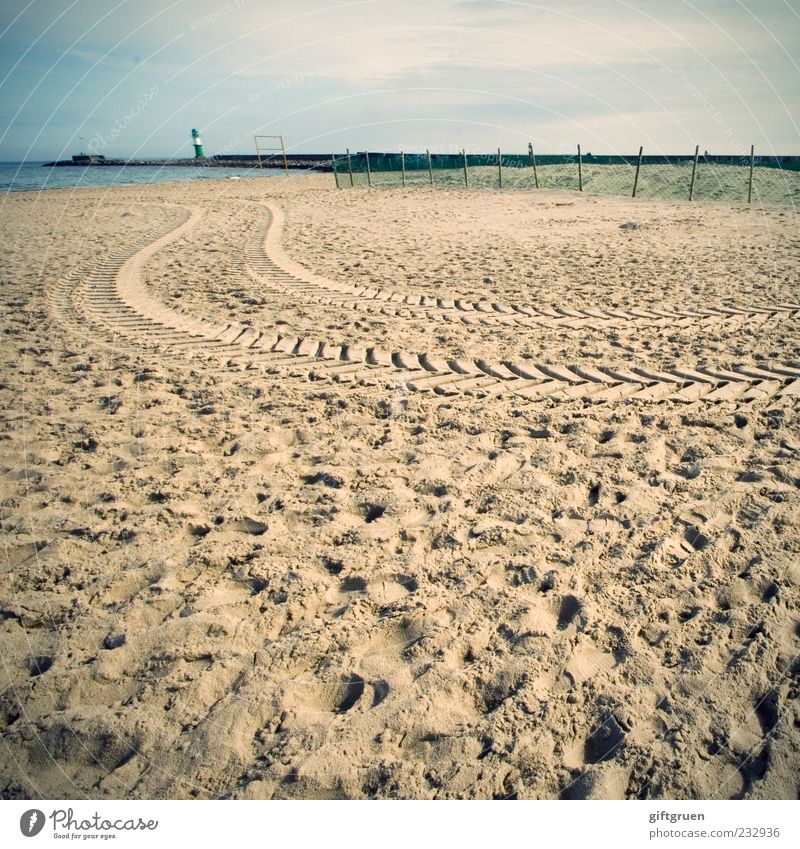 beach rally Environment Nature Landscape Elements Sand Water Beautiful weather Coast Beach Baltic Sea Ocean Tower Lighthouse Manmade structures Building Tracks