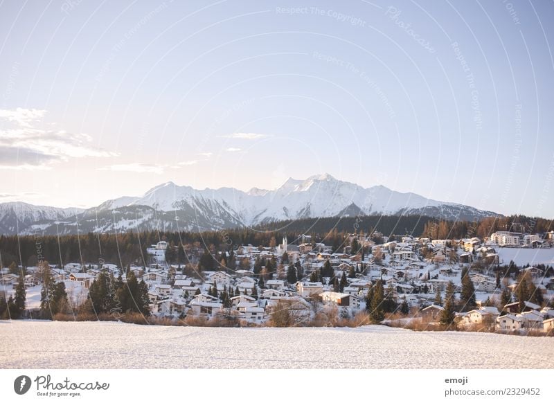 flims Environment Nature Landscape Winter Beautiful weather Snow Alps Mountain Cold Blue Flims Switzerland Mountain village Village idyll Winter vacation