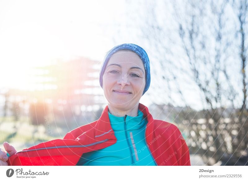 portrait of a runner woman at the park after running Lifestyle Beautiful Healthy Athletic Summer Sports Fitness Sports Training Sportsperson Jogging Human being