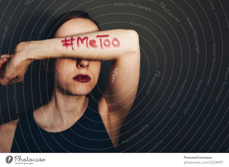 Woman showing #MeToo on her arm Feminine Young woman Youth (Young adults) Adults 1 Human being 18 - 30 years 30 - 45 years Sign Characters Sex Sexuality