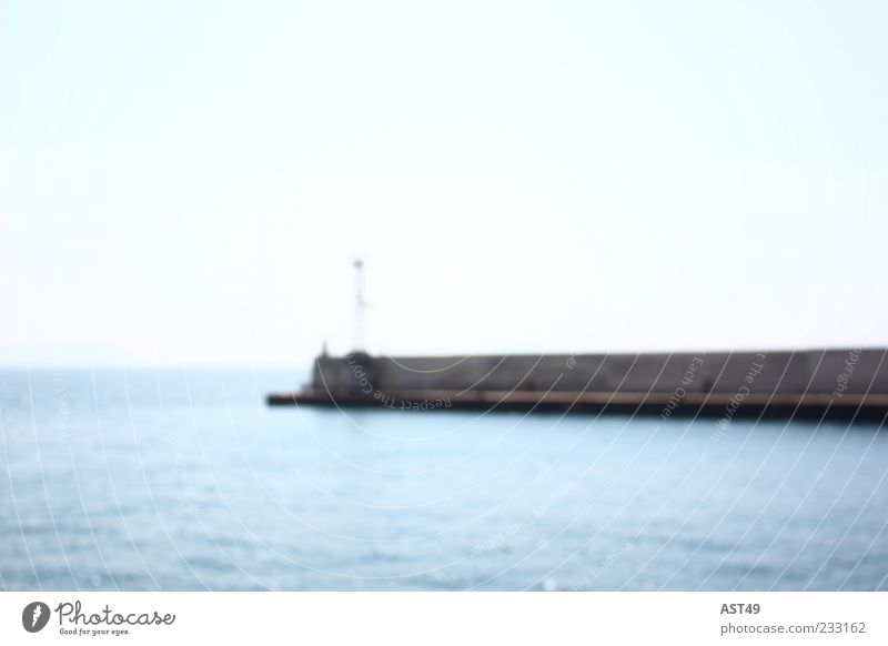 lighthouse Tourism Trip Summer Environment Nature Water Ocean Harbour Blue Abstract Colour photo Exterior shot Blur Deep depth of field Deserted