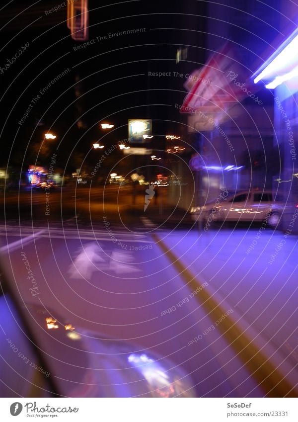 Street by Night Town Transport street Car