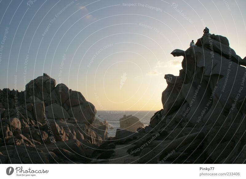 Capo Testa - Sardinia Vacation & Travel Trip Far-off places Summer vacation Ocean Human being 2 Nature Water Sunrise Sunset Rock Coast Bay Mediterranean sea