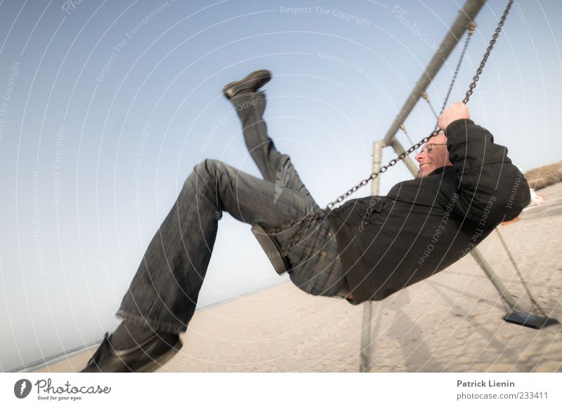 Spiekeroog | time in motion Beautiful Beach Ocean Human being Masculine Man Adults Life Legs 1 45 - 60 years Environment Nature Sand Sky Weather