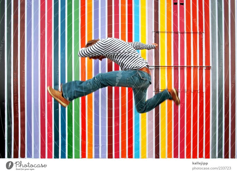 pantone Lifestyle Style Human being Masculine Man Adults 1 Art Culture Jump Stripe Jeans Color chart Colour selection Success Versatile Colour photo