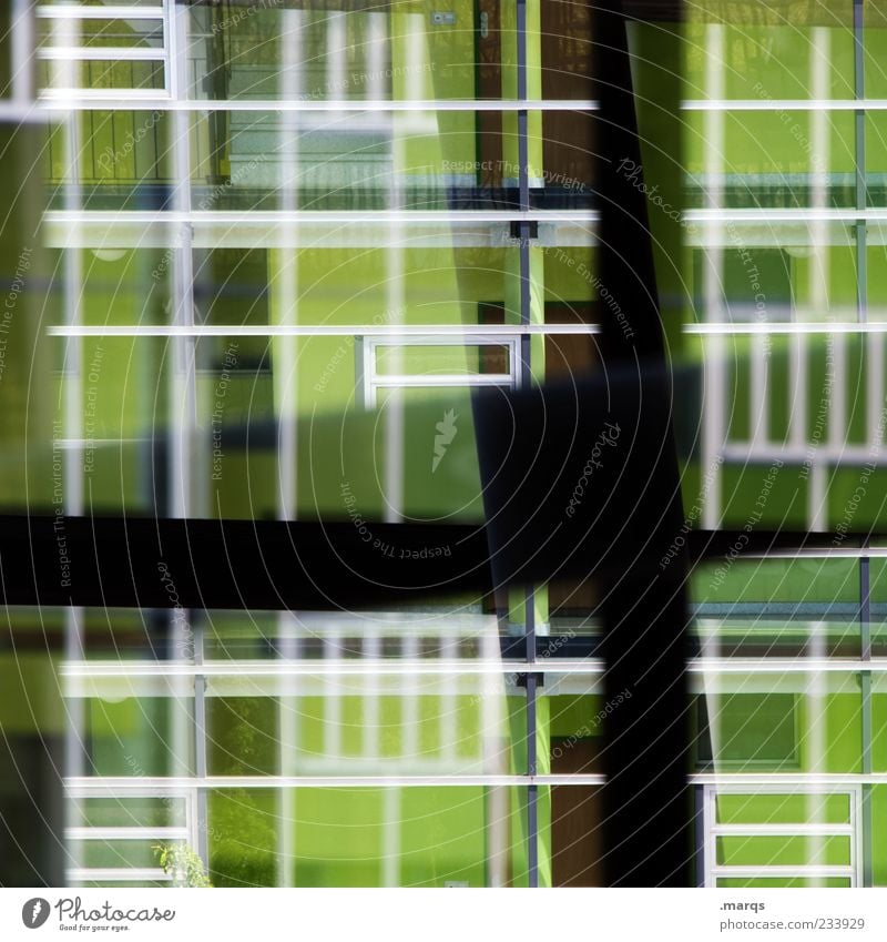 focus Design Architecture Facade Window Glass Line Exceptional Hip & trendy Uniqueness Crazy Green Bizarre Chaos Perspective Surrealism Double exposure