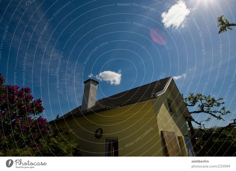 Garden house with cloud Environment Nature Sky Clouds Climate Climate change Weather Beautiful weather House (Residential Structure) Detached house Hut