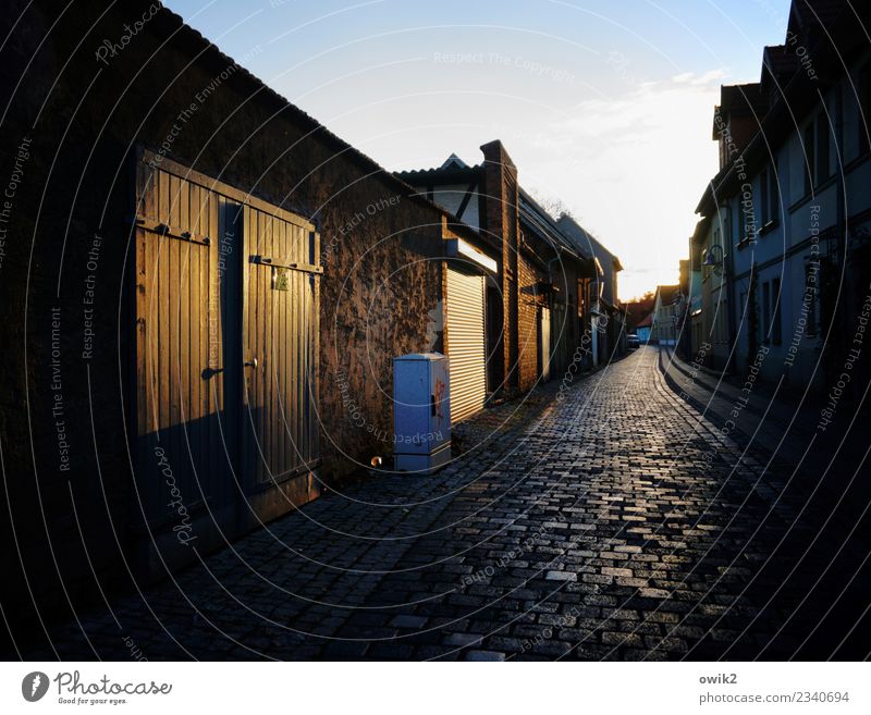 one-way street Sky Clouds Sangerhausen Saxony-Anhalt Germany southern Harz House (Residential Structure) Gate Wall (barrier) Wall (building)