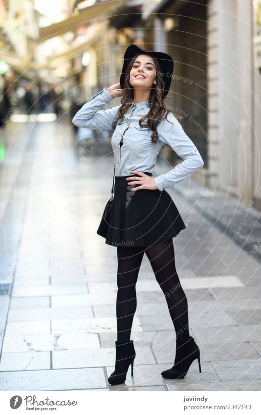 young woman in urban background wearing casual clothes Lifestyle Elegant Style Happy Beautiful Hair and hairstyles Face Human being Young woman