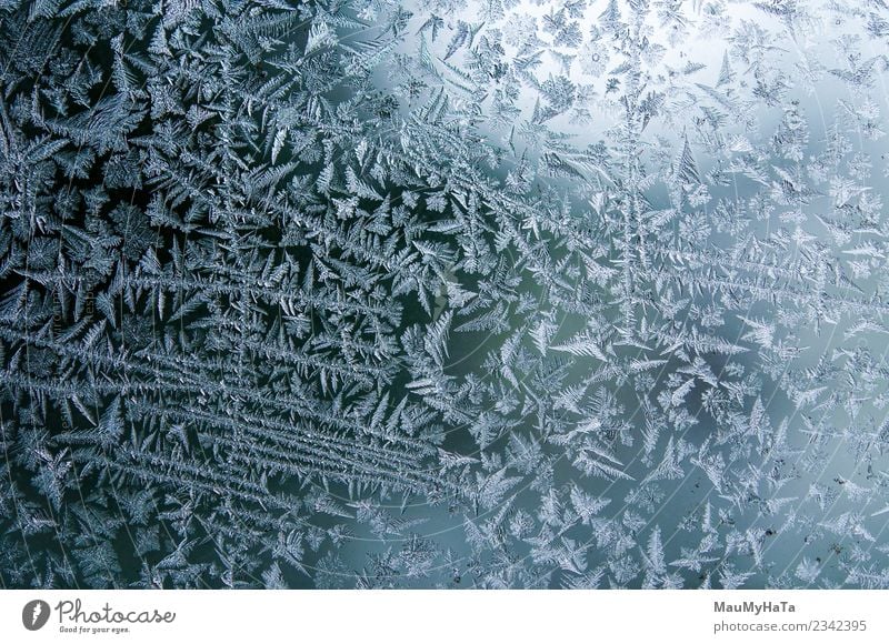 Ice patterns on winter Beautiful Winter Snow Christmas & Advent Nature Climate Weather Fresh Bright Natural New Blue Frost Frozen window glass ice Consistency