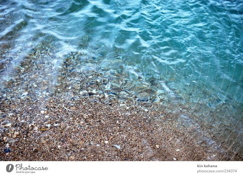 tears Water Longing Lake Lakeside Ocean Deserted Beach Reflection Surface of water Waves Water reflection Ground Copy Space bottom Pebble Sand Coast