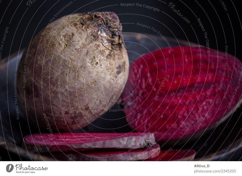 Fresh beetroot turnips and slices of Rustikal still life Food Vegetable Lettuce Salad Red beet Rapes Nutrition Organic produce Vegetarian diet Diet Fasting