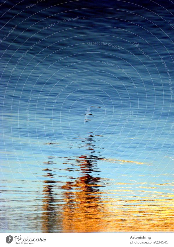 Blurred Water Sky Waves River Cold Wet Blue Brown Yellow Reflection Colour photo Exterior shot Deserted Copy Space top Day Light Shadow Contrast Exceptional