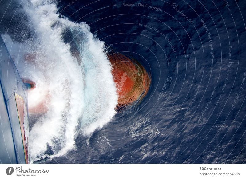 breaking waves on the ship - bow - open sea Vacation & Travel Tourism Trip Far-off places Freedom Ocean Nature Water Waves Navigation Container ship Oil tanker