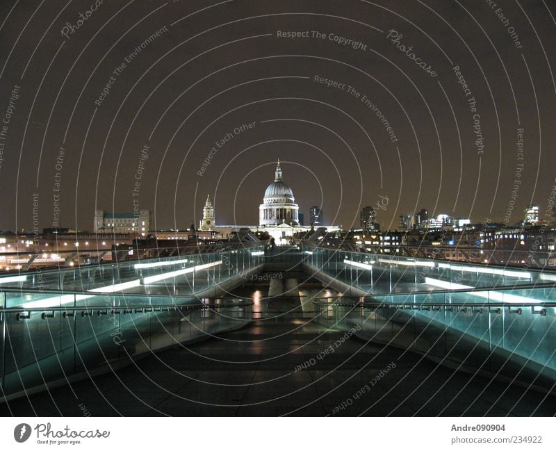 St. Paul's Cathedral at night Night life London England Great Britain Europe Capital city Downtown Old town Skyline Deserted Church Dome Bridge Architecture