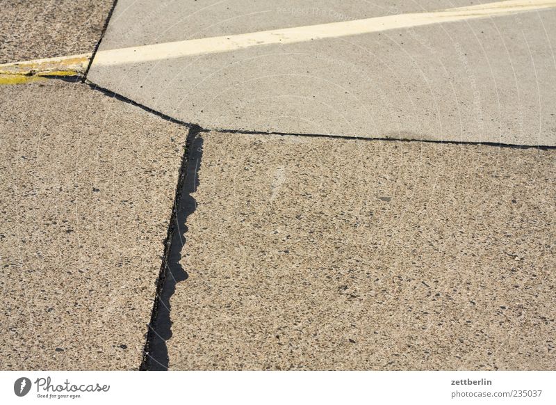 square Summer Airfield Runway Signs and labeling Line Old Lane markings Traffic lane Concrete Colour photo Subdued colour Exterior shot Structures and shapes