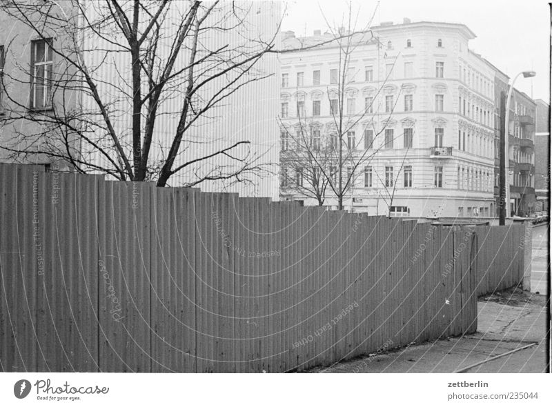 Greifswalder Street Town Capital city Deserted House (Residential Structure) Wall (barrier) Wall (building) Facade Old Authentic Emotions Corrugated sheet iron