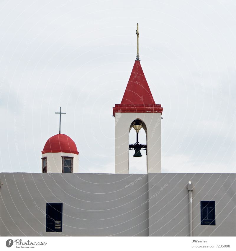 St. John's Church in Akko House (Residential Structure) Dome Tower Architecture Stone Sign Red White Religion and faith Bell Christianity House of worship Roof