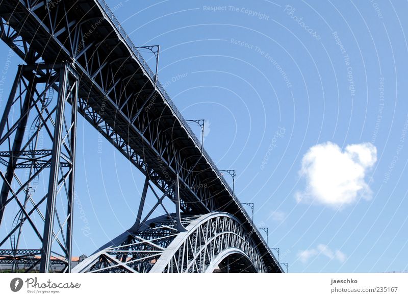 Eiffel Tower overturned Summer Beautiful weather Porto Bridge Manmade structures Architecture Tourist Attraction Landmark Steel Exceptional Gigantic Historic