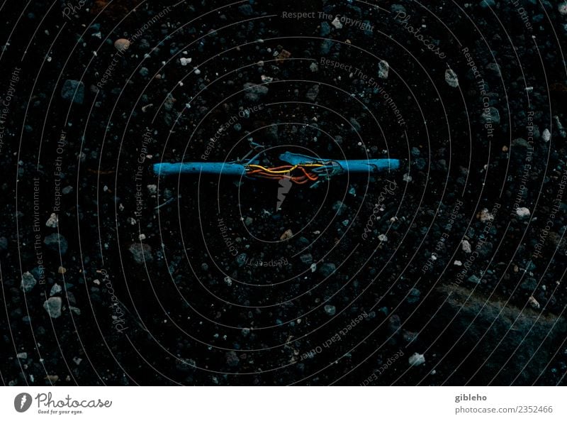 Damaged cable Industry Energy industry Telecommunications Telephone Cable Technology Internet Metal Plastic Line Net Network Old Dirty Thin Blue Yellow