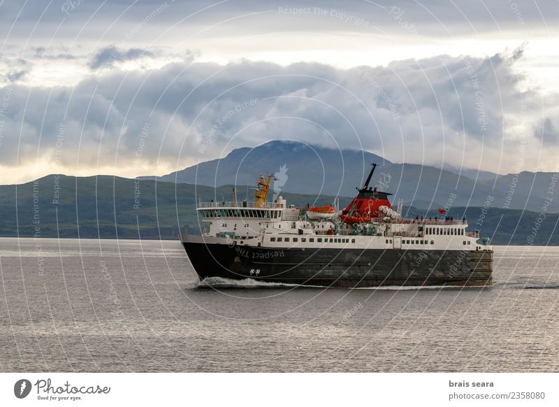 Ferry from Isle of Mull. Vacation & Travel Tourism Trip Cruise Ocean Island Mountain Landscape Sky Clouds Coast Bay Fishing village Harbour Transport