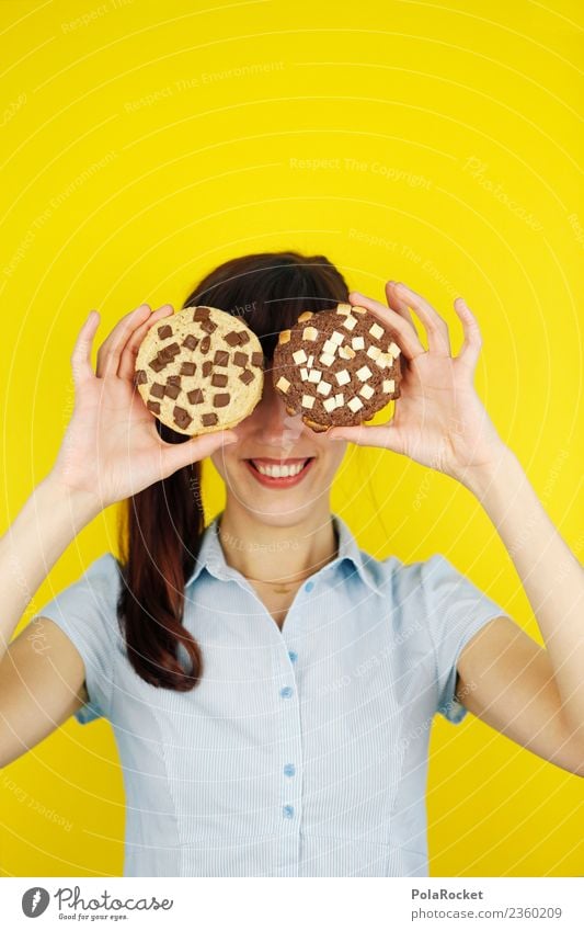 #A# Sweet smile Art Kitsch Cookie Candy Sweet shop 2 Looking Creativity Smiling Yellow Youth (Young adults) Youth culture Woman Delicious Calorie Baked goods