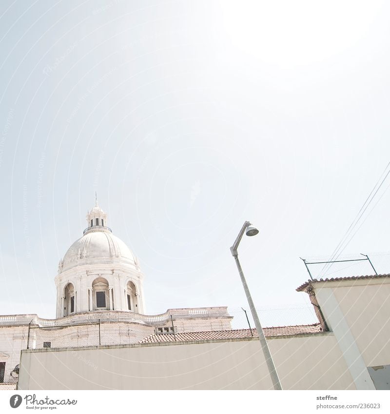 Panteao I Cloudless sky Sun Summer Beautiful weather Lisbon Portugal Capital city Old town Church Dome Wall (barrier) Wall (building) Religion and faith Lantern