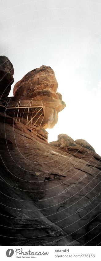 Valley of Fire, 2011 Nature Landscape Cloudless sky Sun Sunlight Beautiful weather Rock Stone Platform Lookout tower Tall Exterior shot Copy Space top Evening