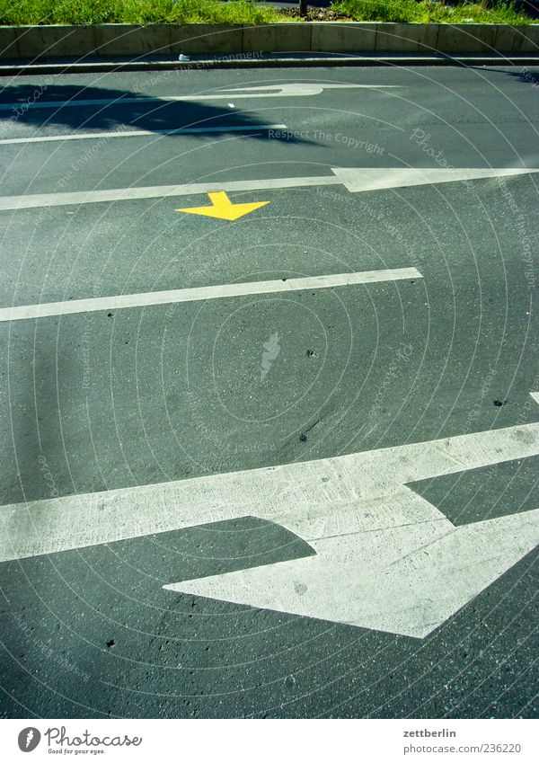 Multiple arrows Transport Traffic infrastructure Road traffic Street Lanes & trails Road sign Arrow Tracks Marker line Lane markings Turn off Direction