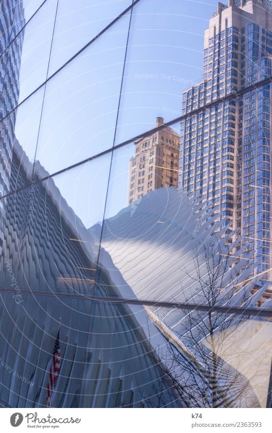 NYC - Oculus Stars and Stripes 1 WTC New York City USA Americas Capital city Downtown Skyline Deserted High-rise Building Architecture Facade