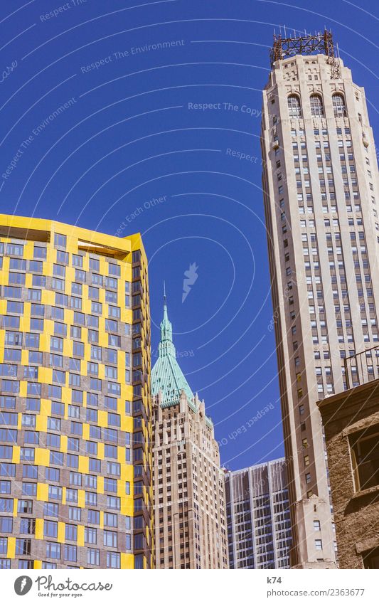 NYC - Architecture II Skyline Worm's-eye view Day Exterior shot Subdued colour Colour photo Town New York City USA Americas Capital city Downtown Deserted