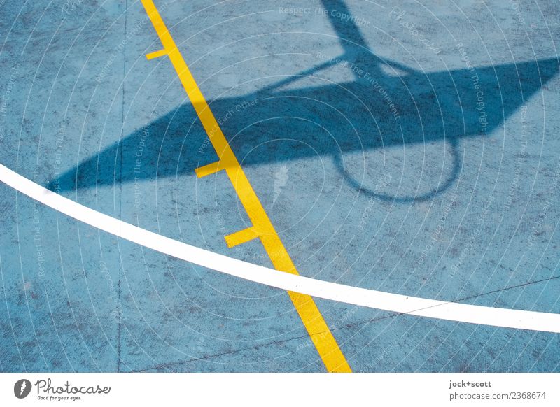 Shadow cast on basketball court Basketball basket Basketball arena Australia Line Under Blue Irritation Target Shadow play Floor covering Illusion Abstract