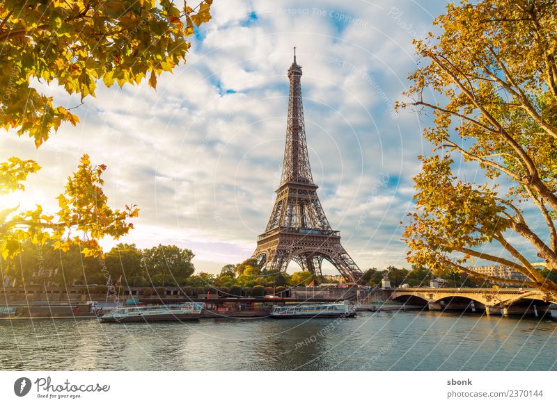 Paris in the morning Vacation & Travel Summer Town Skyline Tourist Attraction Eiffel Tower Love France urban City architecture tourism French cityscape view sky