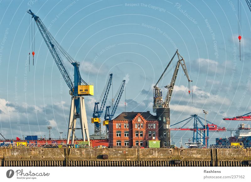 solitariness Deserted Industrial plant Harbour Building Architecture Navigation Loneliness Uniqueness Exterior shot Copy Space top Copy Space bottom Day