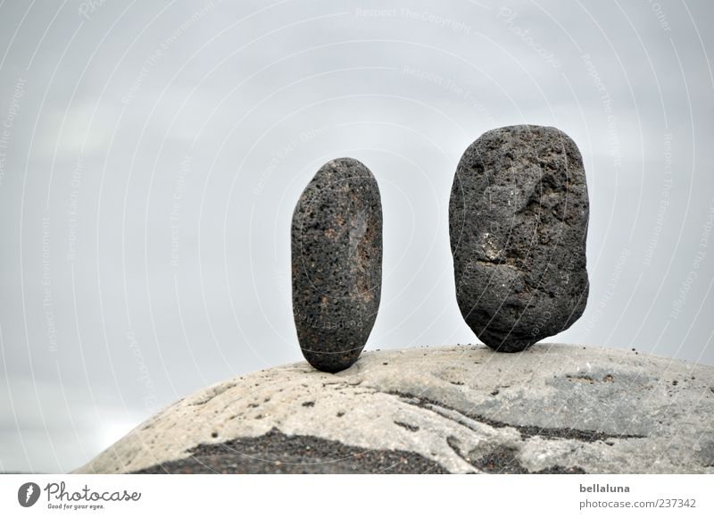 balancing act Nature Stand Lava Colour photo Exterior shot Close-up Detail Copy Space left Copy Space top Day Light Shallow depth of field Central perspective