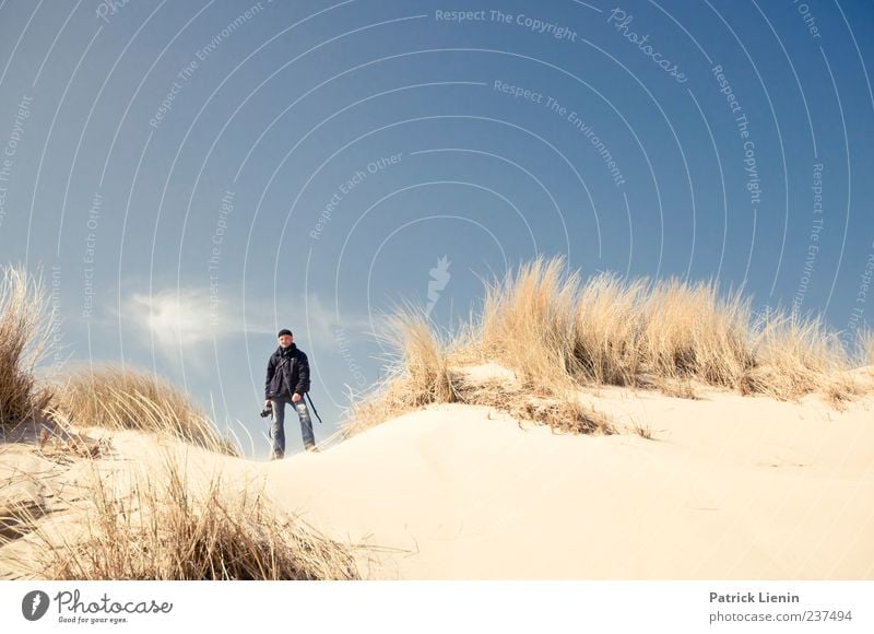 Spiekeroog, you're missing. Human being Masculine Man Adults Environment Nature Landscape Sand Sky Sunlight Beautiful weather Plant Coast Beach Blue