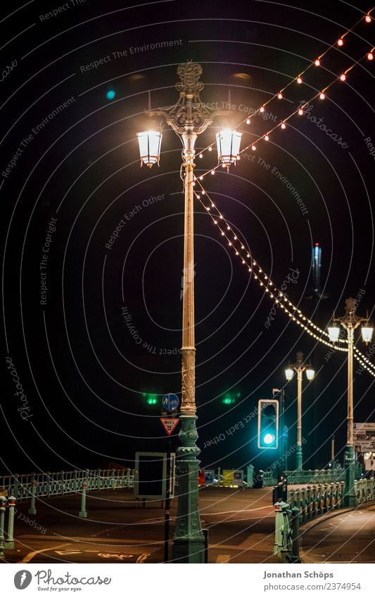 Lanterns at night, Brighton, England Esthetic Background picture Dark Light Night mood Night shot Structures and shapes Colour photo Exterior shot Deserted