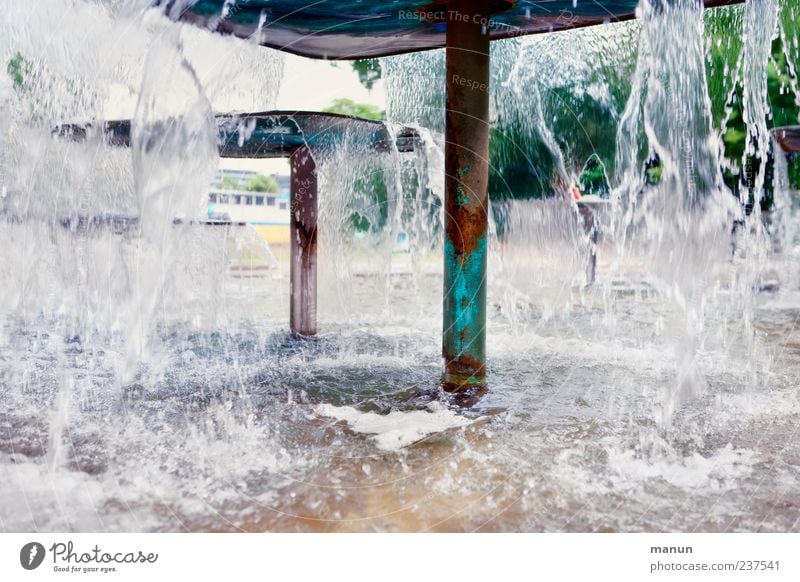 splashing water Tourism Water Stuttgart Castle grounds Park Well Tourist Attraction Authentic Colour photo Exterior shot Deserted Copy Space left