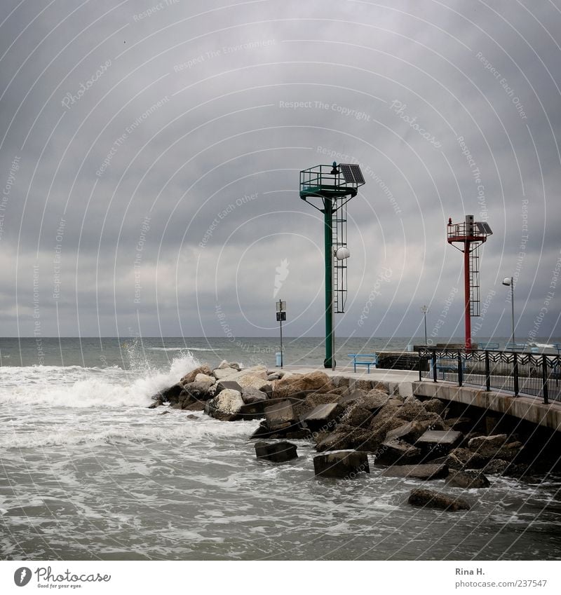 Storm over the Adriatic Sea III Vacation & Travel Tourism Trip Summer vacation Beach Ocean Waves Nature Elements Water Clouds Storm clouds Horizon Bad weather